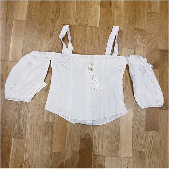 FOR LOVE & LEMONS VERA TAILORED COTTON BLOUSE SZ MEDIUM - BRAND NEW WITH TAGS - Picture 8 of 9